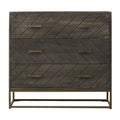 32 Inch 3 Drawer Mango Wood Dresser Chest S187730