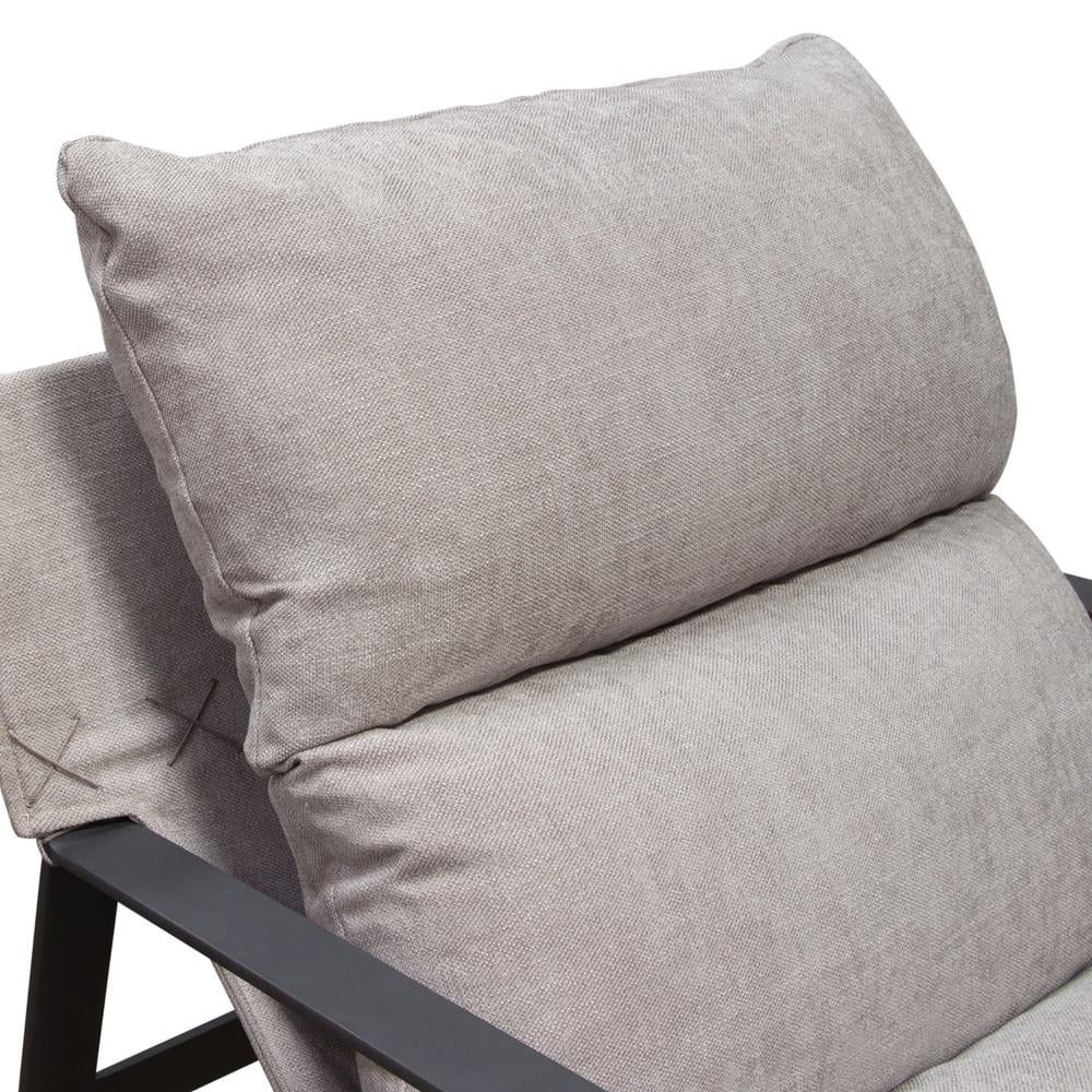 Grey Fabric Accent Chair with Black Metal Frame A424067