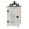 Large White Wood & Metal Decorative Lantern D40298