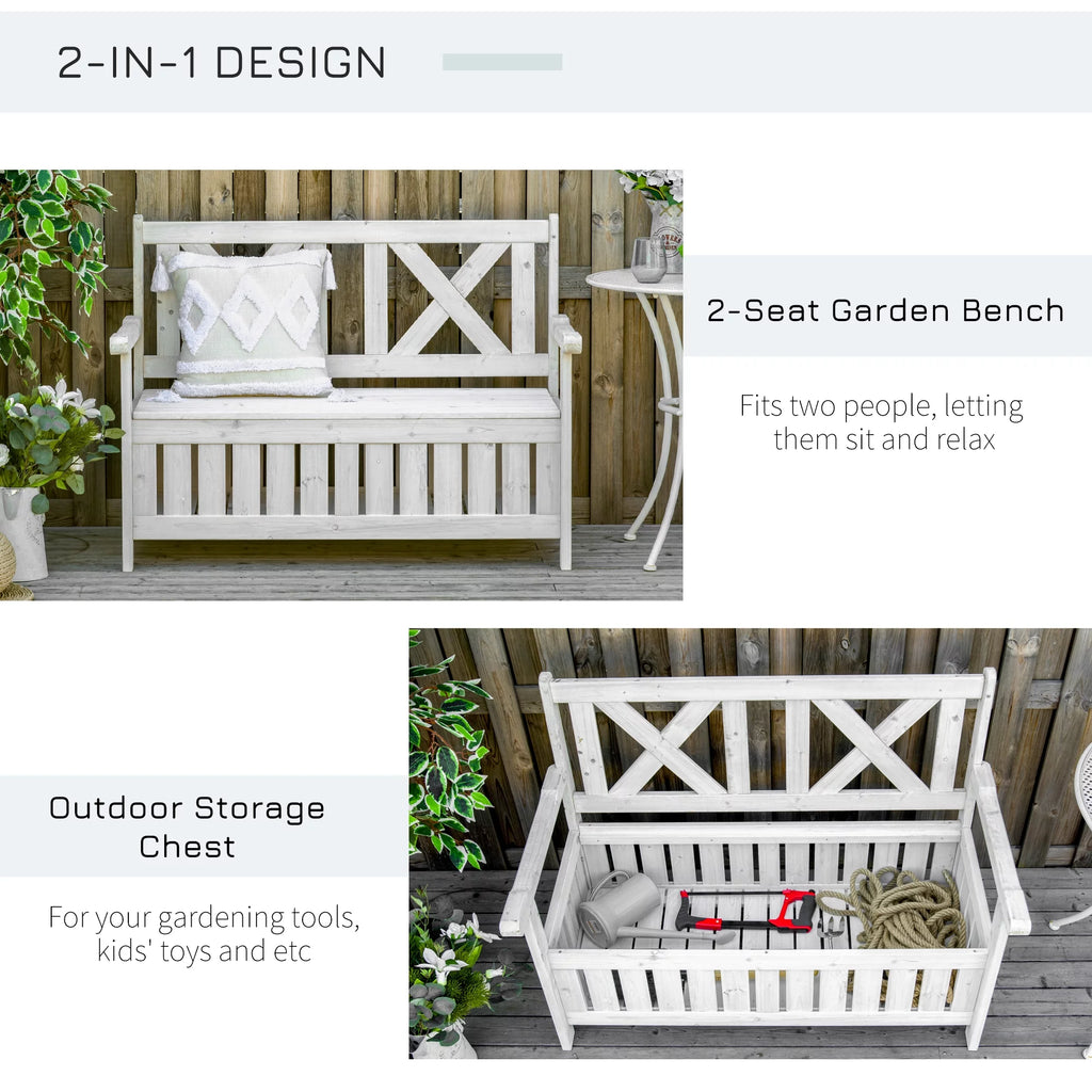 White Wooden Storage Bench I527
