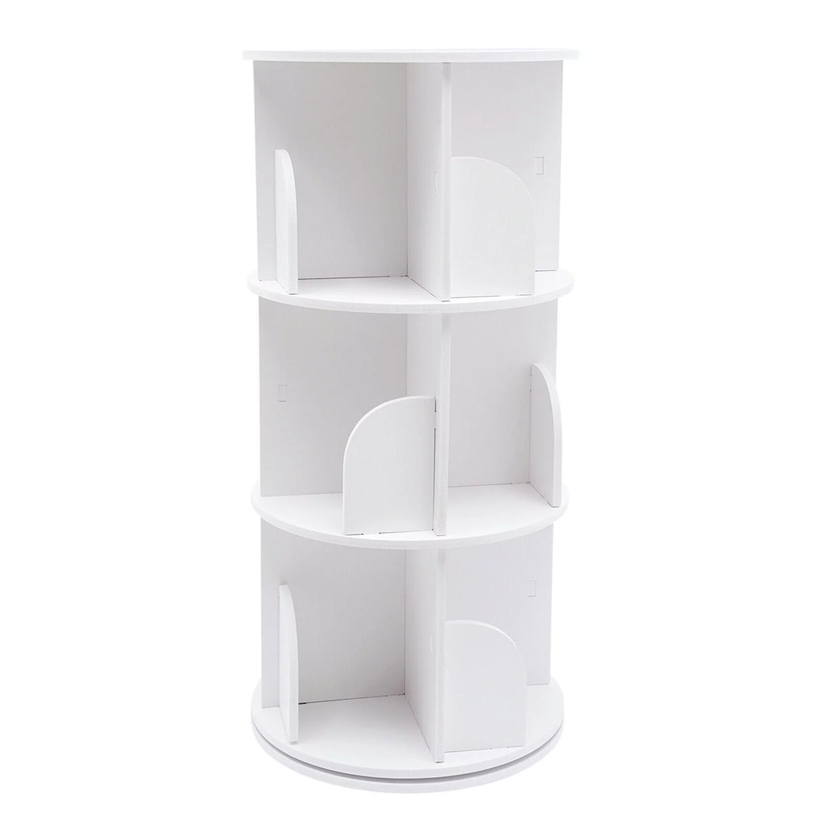 3 Tiers 360° Rotating Stackable Shelves Organizer White H38713