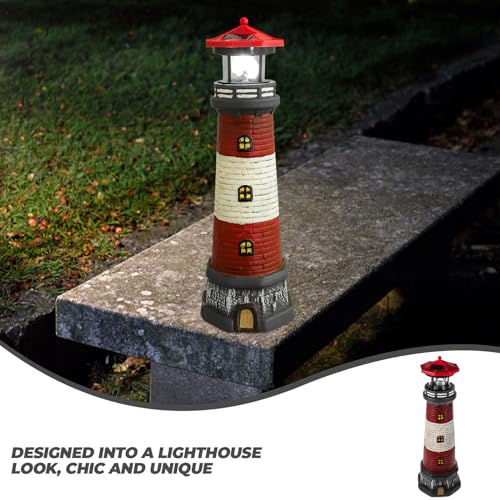 Solar Powered Rotating Lighthouse Statue K87510