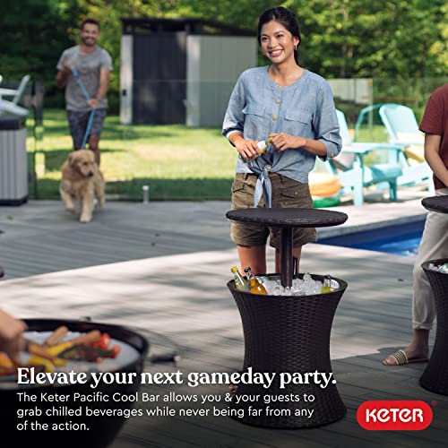 Dark Grey Outdoor Side Table with 7.5 Gallon Cooler I299
