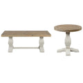 White 2-Piece Solid Wood Coffee Table & End Table Set Y6916