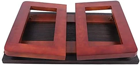 Walnut Oval Nesting Coffee Table Set of 2 with Metal Legs F591760