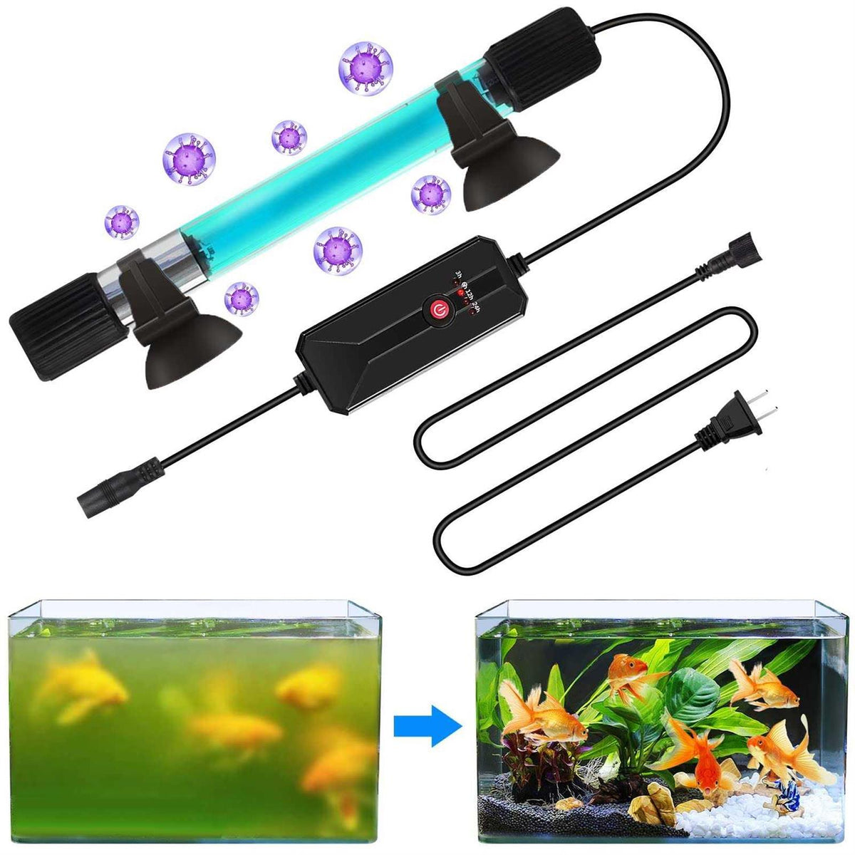 11 W UV Sterilizer Aquarium Submersible Lamp with Timer T71903