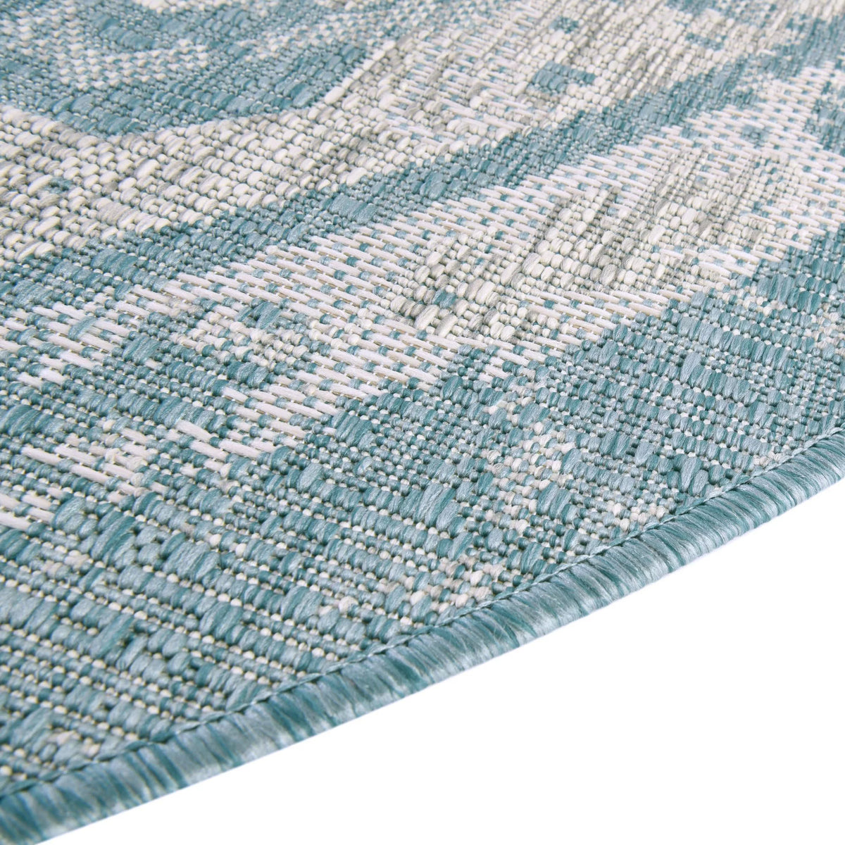 Aqua Ivory Round Medallion Traditional Rug C619717