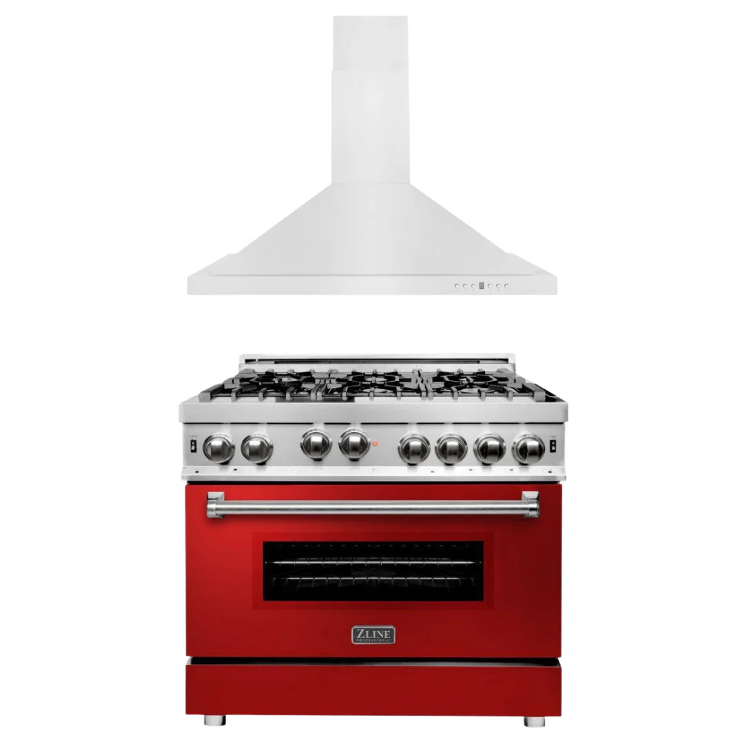 36 in. Gas Range and Range Hood Appliance Package U3010