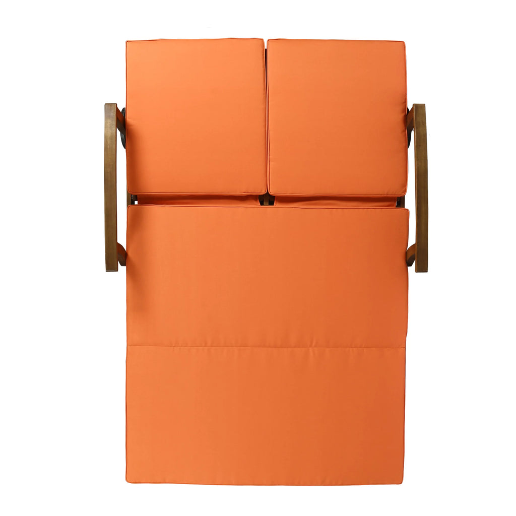 Double Chaise Lounge with Orange Cushions L402