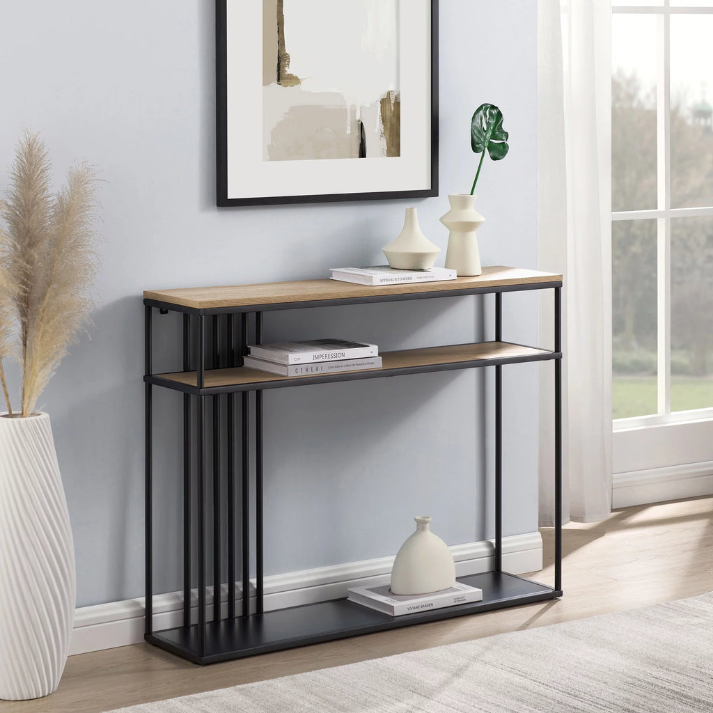 41" Slatted-Side Metal Console Table E333876