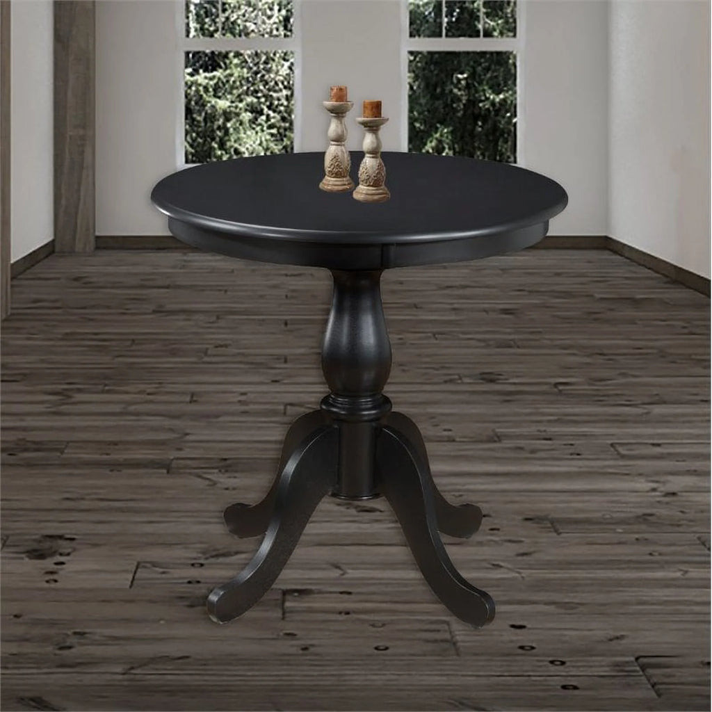 30" Round Pedestal Table in Antique Black H9560