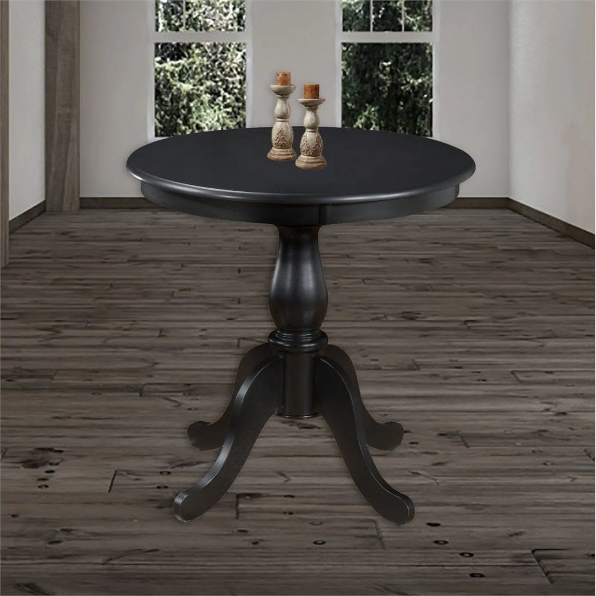 30" Round Pedestal Table in Antique Black H9560