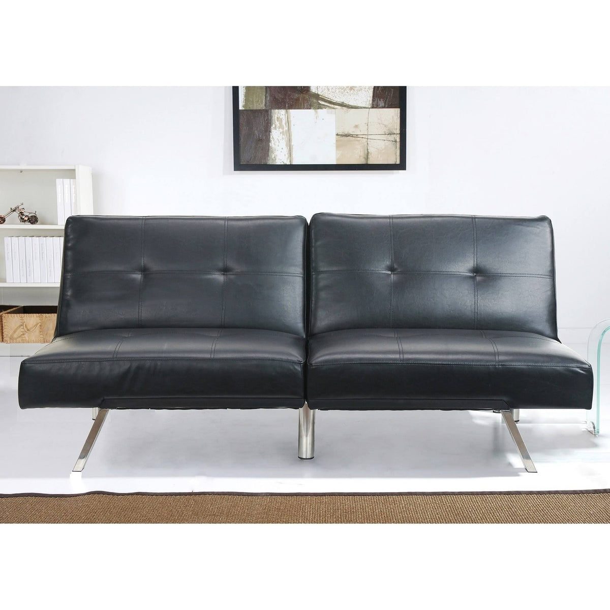 Black Convertible Sofa V1882