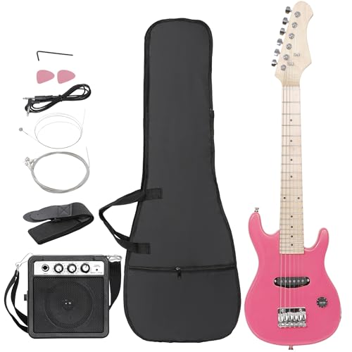 Black 30" Beginner Electric Guitar with 5W Amp and Bag C166