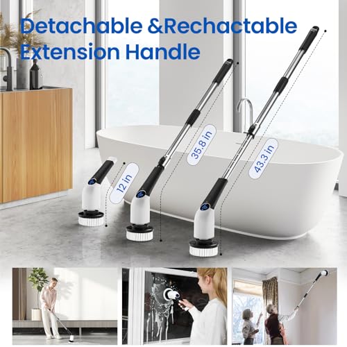 Cordless Electric Spin Scrubber with 8 Replaceable Brush Heads F770