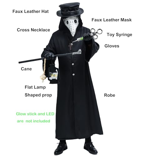 Plague Doctor Bird Mask and Hat Combo Set Q332