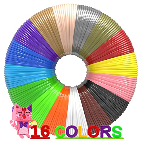 16-Color 320ft PLA 3D Pen Filament Refills 1.75mm S543