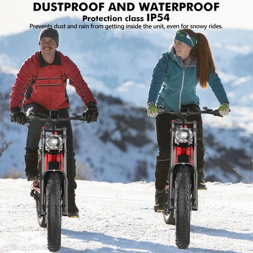 20 Fat Tire 1200W Electric Bike with Removable Battery Red N109