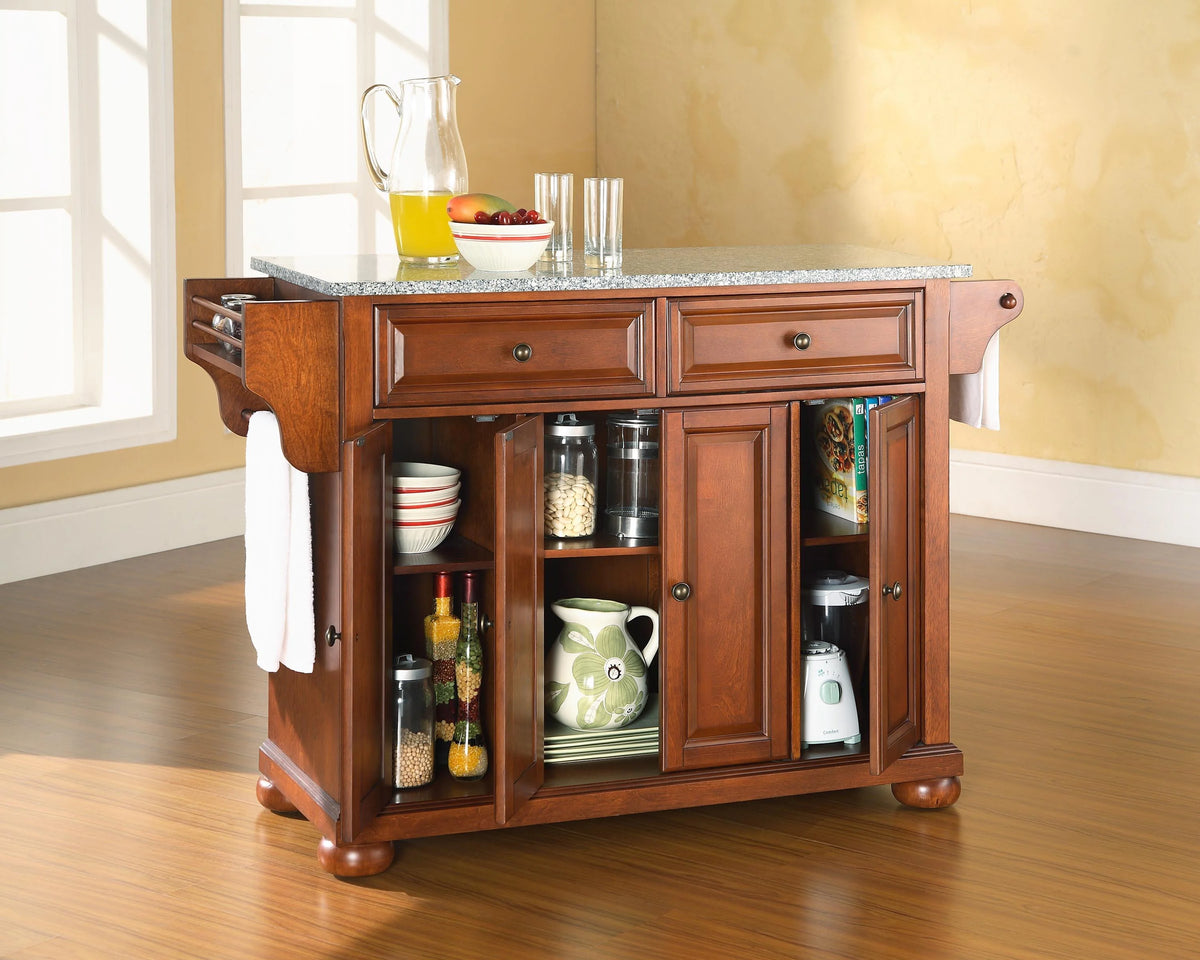 Cherry Gray Wood Kitchen Island X705