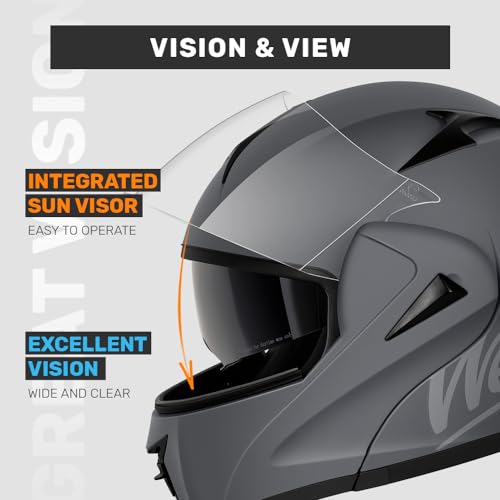 Modular Motorcycle Helmet with Dual Visor Full Face Flip Up T615802