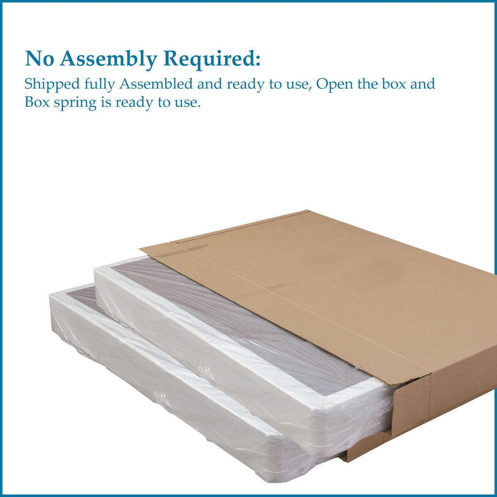 4" Split Fully Assembled Wood Box Spring, Queen, White W287446