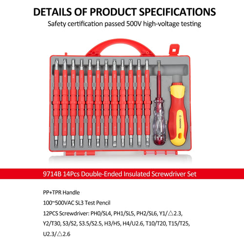 12 Pcs Screwdriver and Test Pencil Set Non-Slip Handle R463402