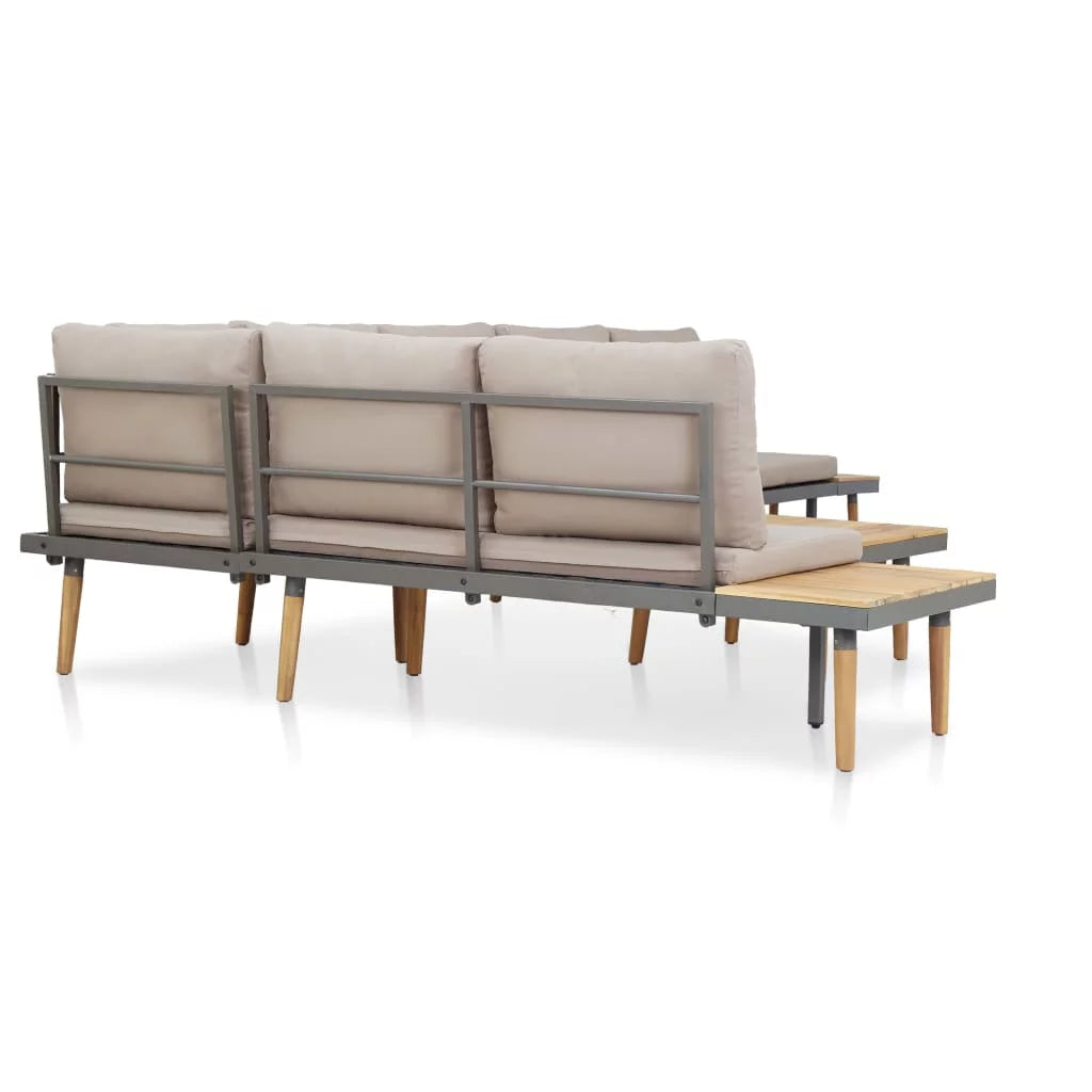 7-Seater Patio Lounge Set with Cushions Acacia Wood Brown X368705