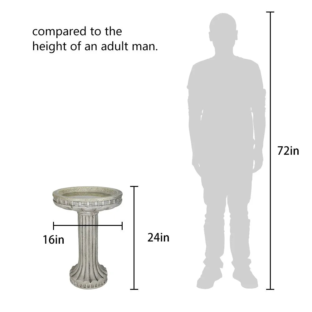 24" H Concrete Bird Bath X348548