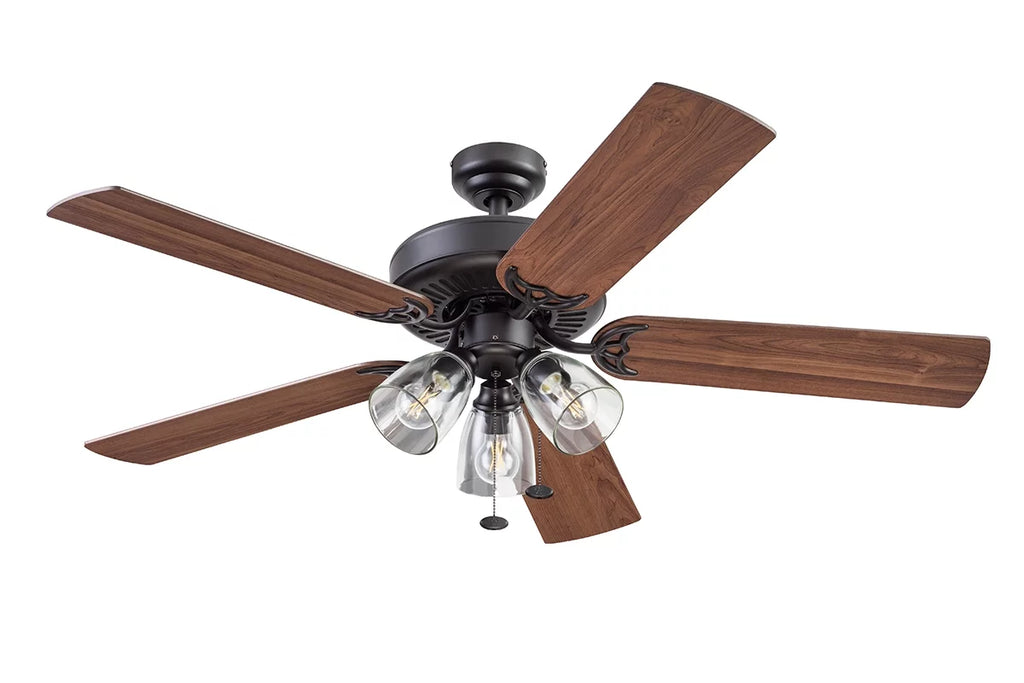 52" 5 Blade Oil-Rubbed Bronze Ceiling Fan with 3 Lights N968