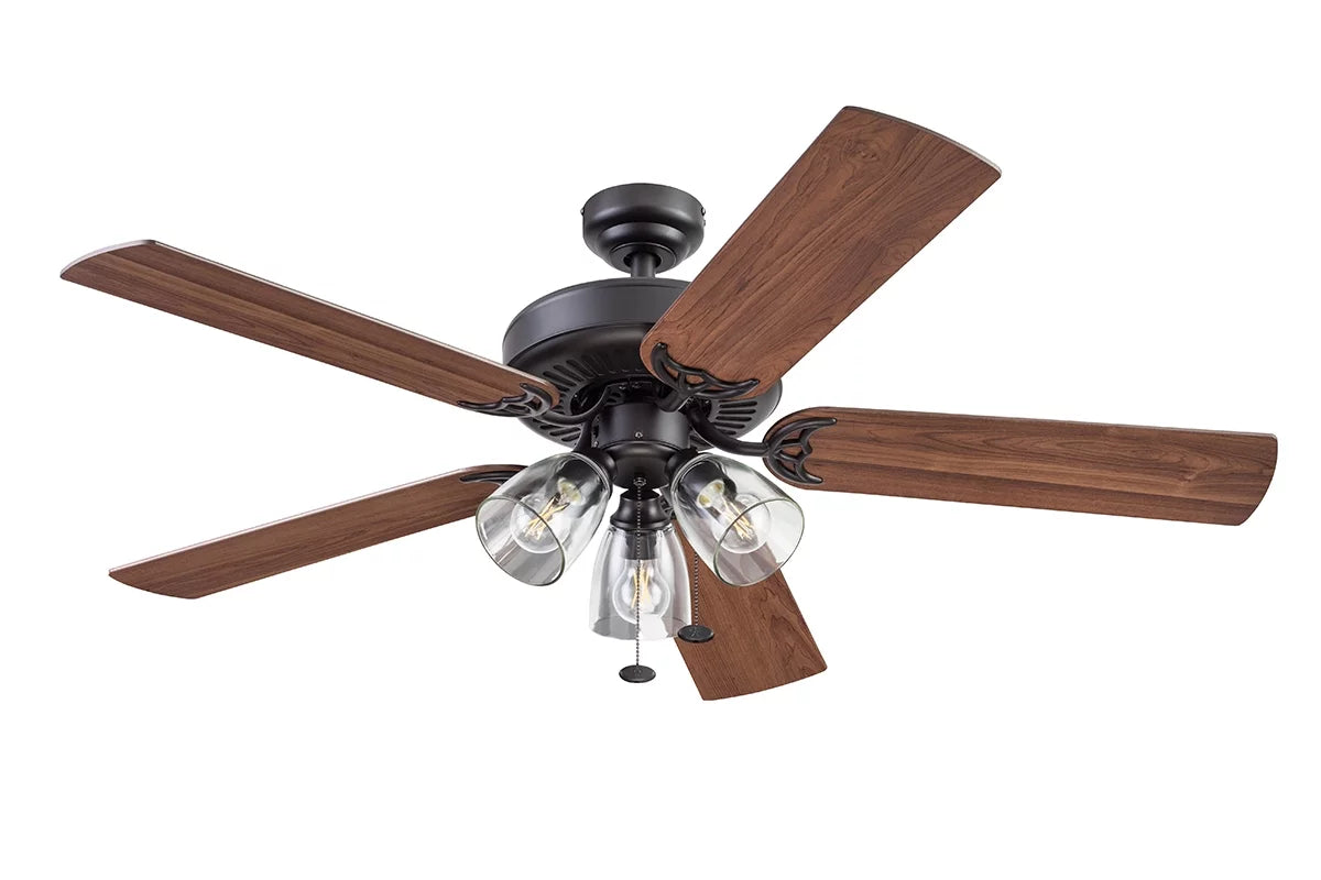 52" 5 Blade Oil-Rubbed Bronze Ceiling Fan with 3 Lights N968