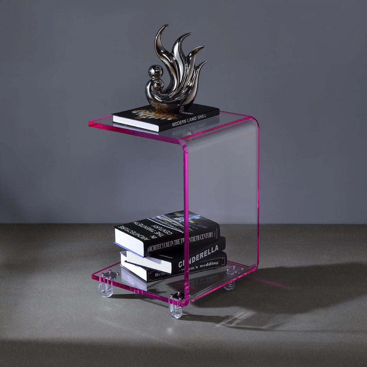 Clear Lucite and Acrylic Accent Table O4699