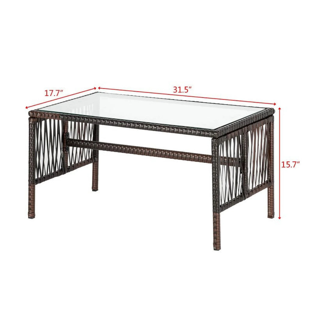 4-Piece Outdoor Patio Furniture Set Brown N254855