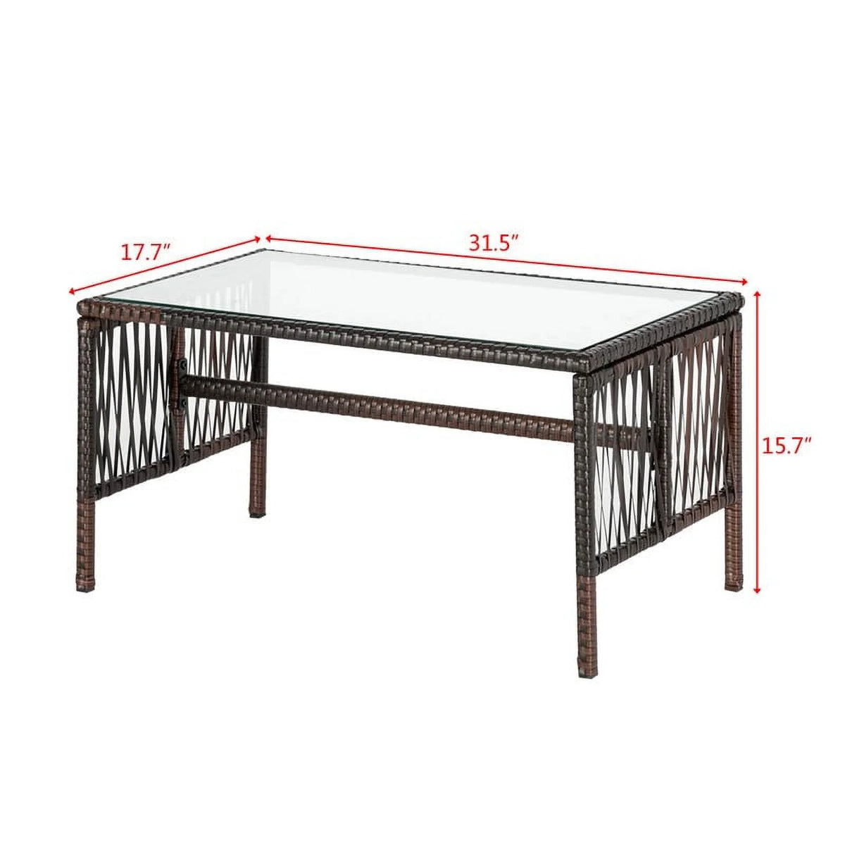 4-Piece Outdoor Patio Furniture Set Brown N254855