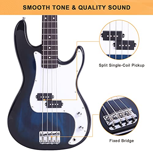 Red Full Size 4 String Electric Bass Guitar R328