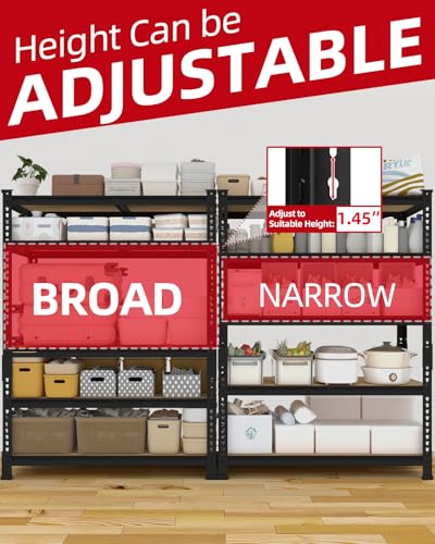 2 Pack 5 Tier Heavy Duty Adjustable Metal Storage Shelves G21276