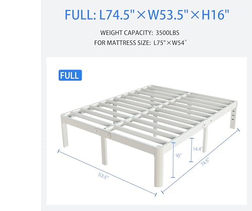 White Queen Size 12 Inch Metal Bed Frame V855