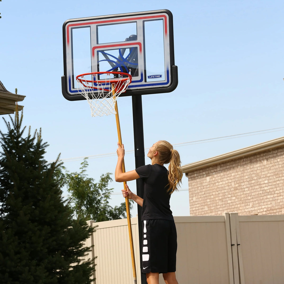 Adjustable Inground Basketball Hoop 44 inch Polycarbonate F925960