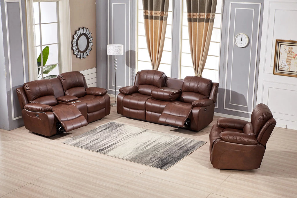 Power Reclining Bonded Leather Living Room Set K22510