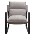 Grey Fabric Accent Chair with Black Metal Frame A424067