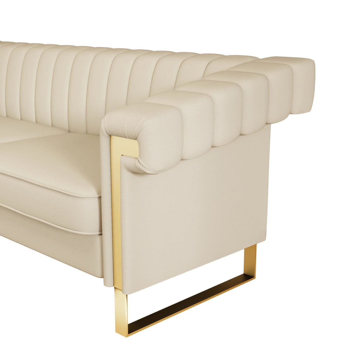 3 Seater Faux Leather Sofa with Removable Cushions R98010