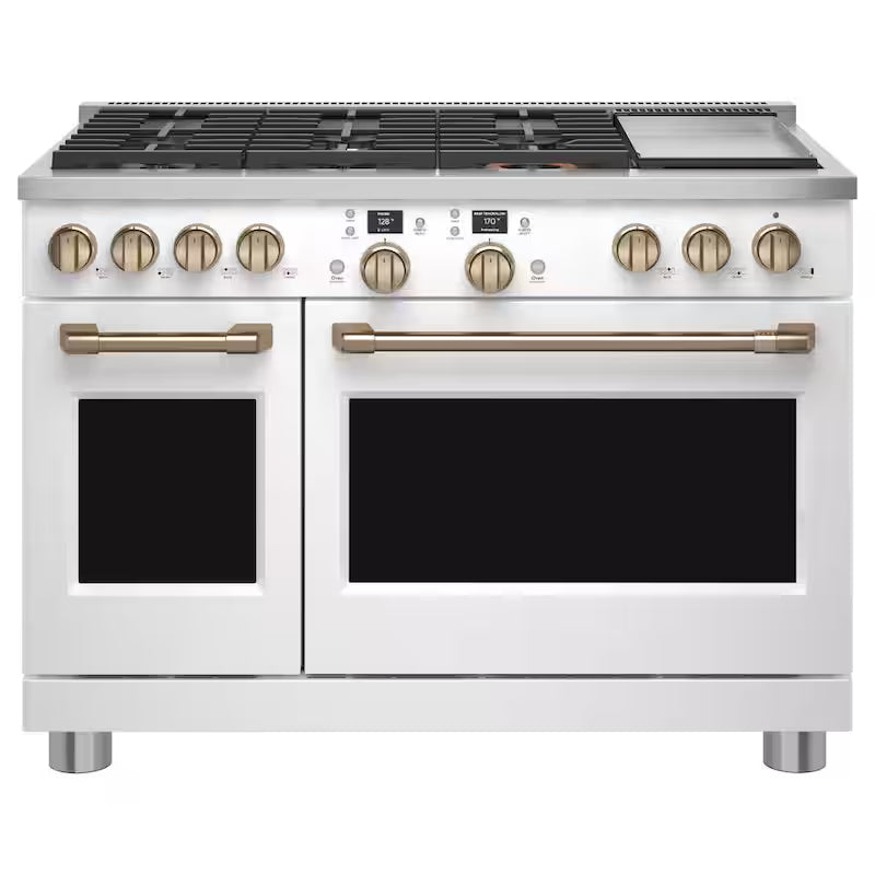 Matte White Double Oven Dual Fuel Range F3103