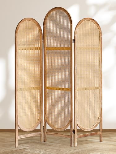 3 Panel Folding Rattan Room Divider S79106
