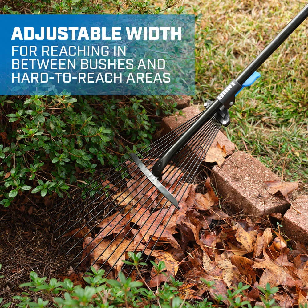 15-Tine Adjustable Leaf Rake with Telescoping Handle J241