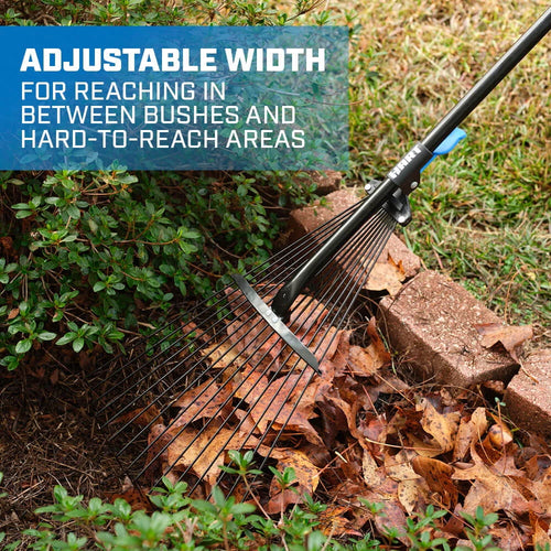 15-Tine Adjustable Leaf Rake with Telescoping Handle J241