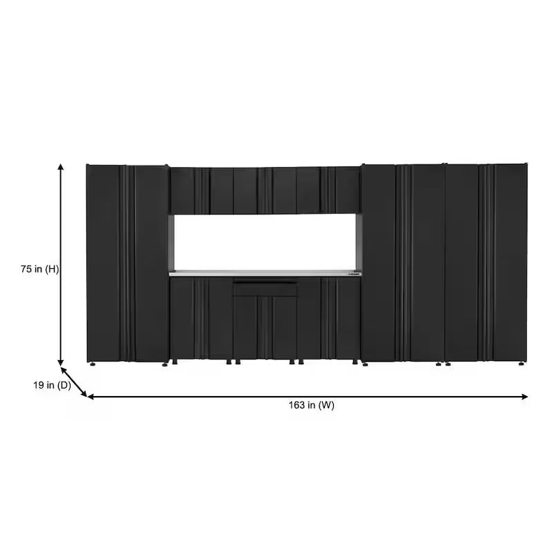 10-Piece Welded Steel Garage Storage System in Black N4478