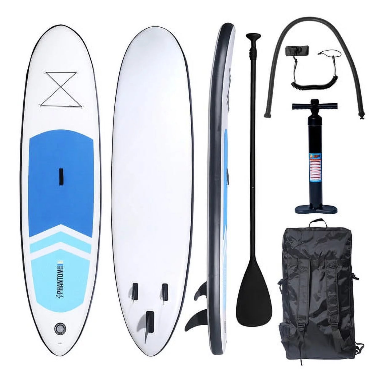 Inflatable Stand Up Paddle Board with Backpack, Non-Slip Deck, Leash, Paddle and Pump (Blue/Teal) V200