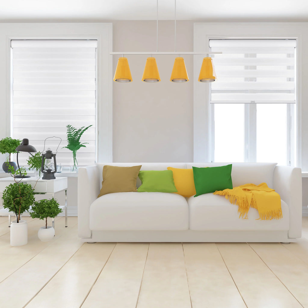 White Cordless Zebra Roller Shades 32.5"W x 60"H K380157