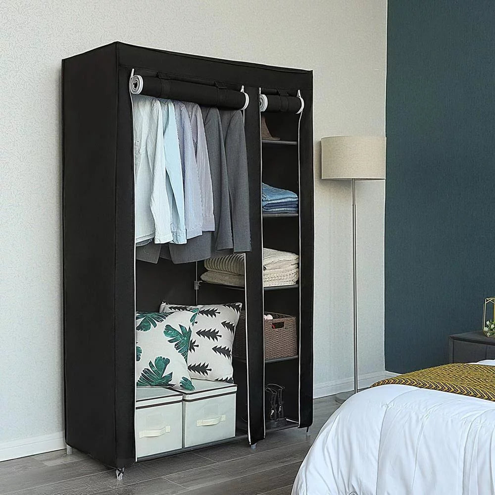Black Portable Non-woven Fabric Clothes Closet B6408