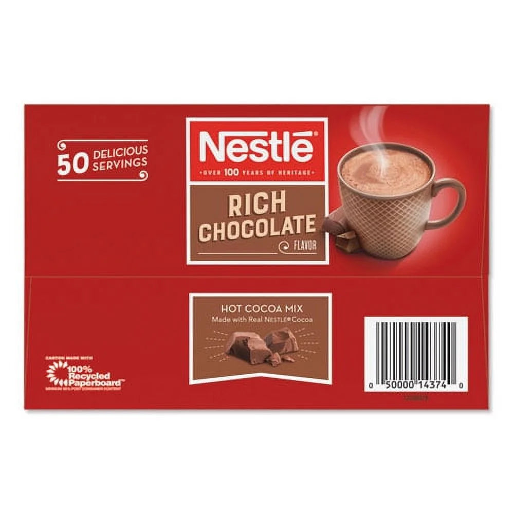 Hot Cocoa Mix, Rich Chocolate, .71oz, 50/box, Bundle of 2 Boxes E498824
