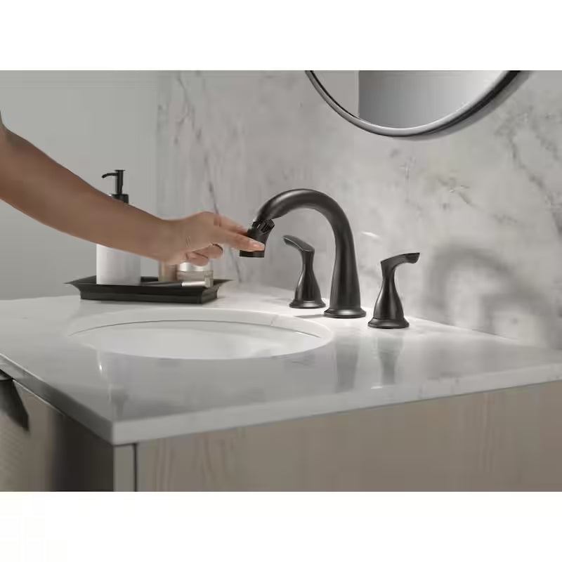 8 in. Double Handle Pull-Down Spout Bathroom Faucet Matte Black Z799